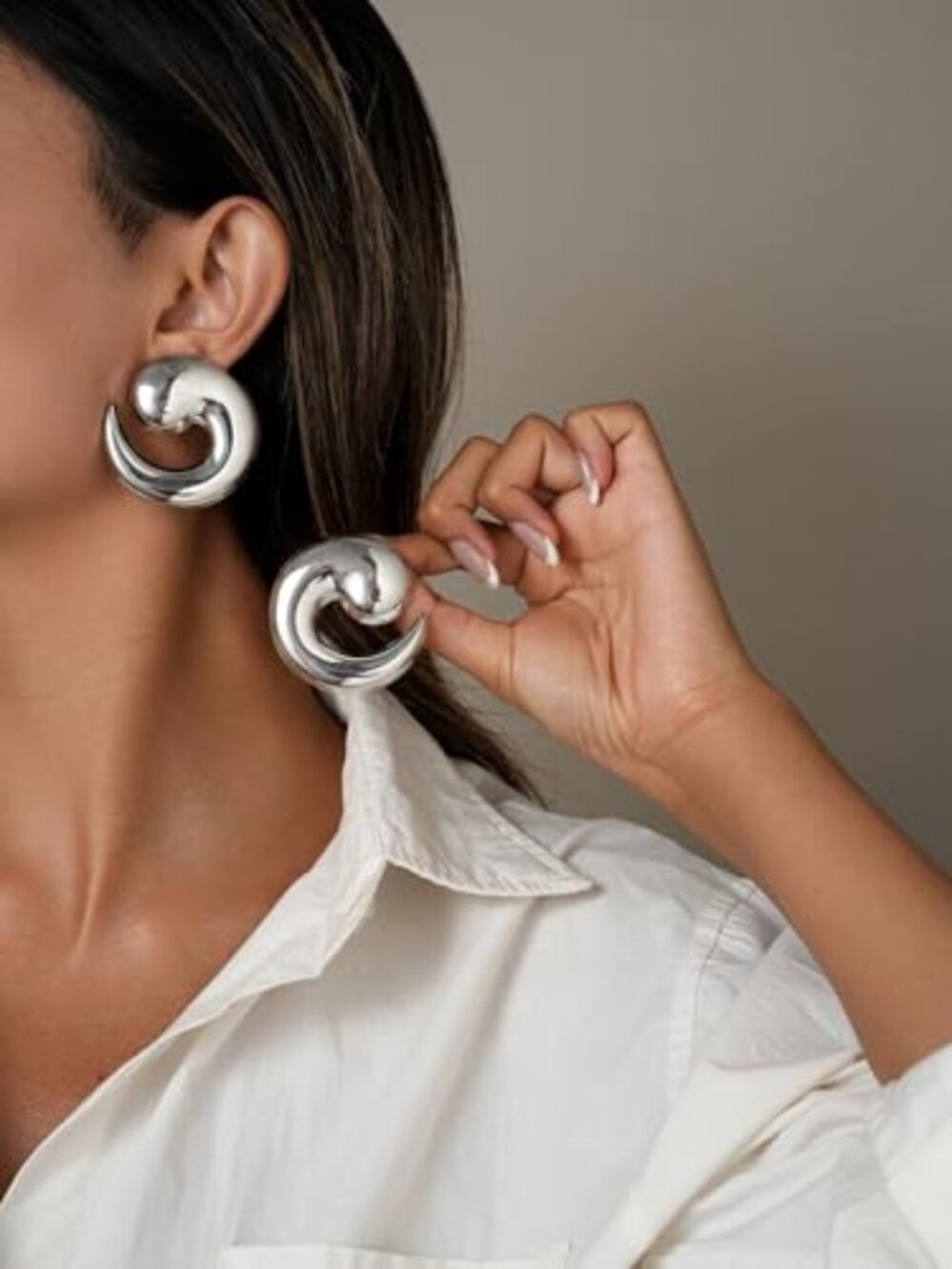 New - Statement Earrings for Women Chunky Gold Earrings Big Spiral Earrings
